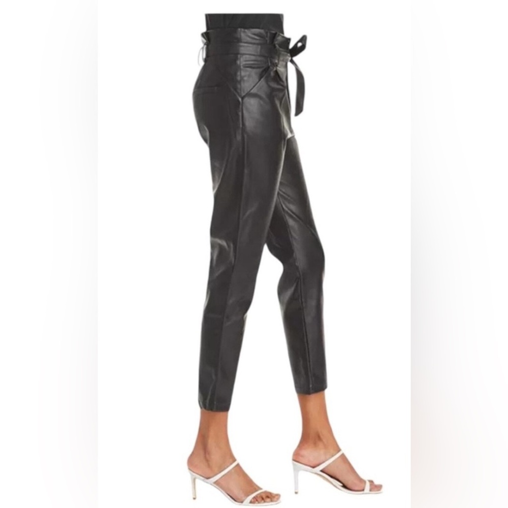 NWT- Lucy Paris Black Cropped Paperbag Pants - Picture 2 of 11
